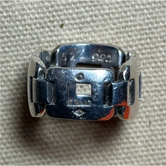 Rare HERMES Bague Hera Sterling Silver Ring W/ Box & Bag  display picture 2